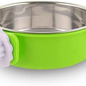 MOACC Crate Dog Bowl, Removable Stainless Steel Dog Bowl with Plastic Puppy Feeder Food Water Bowl for Dogs Cats Rabbits