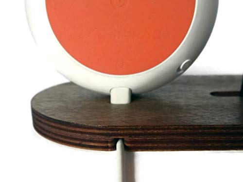 Wood Google Home Mini stand for stereo pairing with smartphone and tablet stand in many colors as dark walnut Office desk accessories for 1st gen Vertical table mount smart speaker holder - Image 5