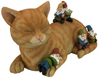 GlitZGlam Cody the Miniature Cat and Gnomes - “A Relaxing Day” - A Fairy Garden Gnome Miniature - Image 3