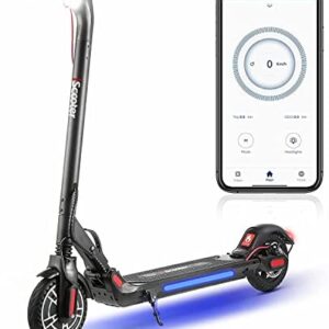 M5 Electric Scooter Adults, 3 Speed Mode - 350W Brushless Motor, 25km Long Range, LED Light, 8.5'' Solid Tires, Disc Brake & EABS, Folding Electric Scooters for Adults with APP Control