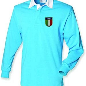 Super Lemon Italy Italian Adults Rugby Exclusive Retro Vintage Mens Womens Unisex Blue Polo Shirt, Great for Any Italy Italian Rugby Fans for 6 Nations and World Cup Available Upto XS - 7XL (4XL)