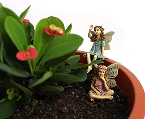 6pcs Miniature Garden Flower Landscape Figurines, Resin Flower Fairy Statue Decoration, Outdoor Flower Fairy Plug-in Decorative Ornaments - Image 6