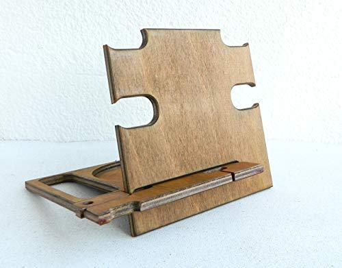 Wooden Docking station, Smartphone Stand - Desk Organizer, Nightstand Holder, Teak Color - Image 3
