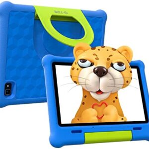 G-TiDE 10.1 inch Kids Tablet, Android 11 Tablet for Kids, 32GB Storage (Up to 128GB), Dual Camera, Learn & Play Kids App Klap, Parental Control, Kid-Proof Case and Screen Protector, Blue
