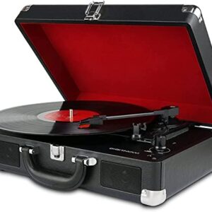 DIGITNOW!Three Speeds Turntable Retro Record Player with Built-in Stereo Speakers, Supports USB, RCA Output , Headphone Jack , MP3 , Mobile Phones Music Playback,Suitcase Design