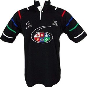 LFR Black 6 Nations Kids Breathable Rugby Shirt