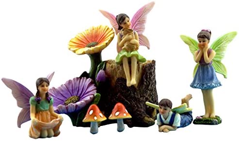 PRETMANNS Fairy Garden Accessories Outdoor - Miniature Fairies Garden Fairy Figurines - Fairy Garden Decorations 7 Piece Kit