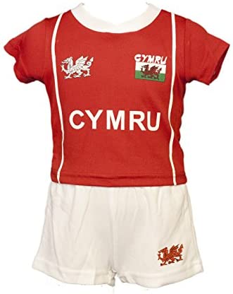 FASHION REVIEW Welsh Cymru Baby Kids 'Bryn' COOLDRY Wales Rugby Football KIT RED & White