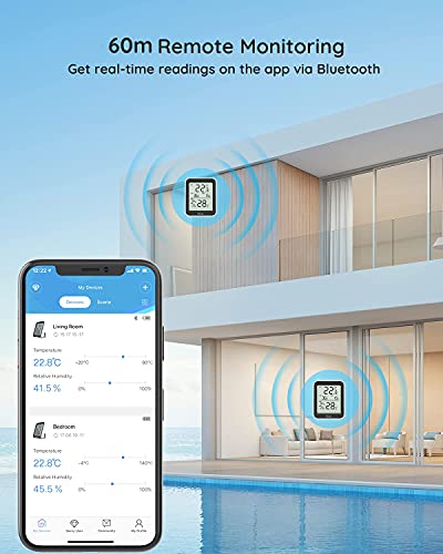 Govee Room Thermometer Hygrometer, Bluetooth Digital Indoor Temperature Humidity Sensor with Smart Alert and Data Storage, for Baby Home Cellar 2 Pack - Image 3