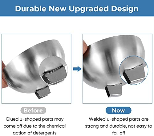 Elevated Dog Cat Bowls: 15° Tilted raised Stainless Steel Cat Bowl, Anti-slip Design of the Base, Suitable for puppy and Kitty (Grey) - Image 6