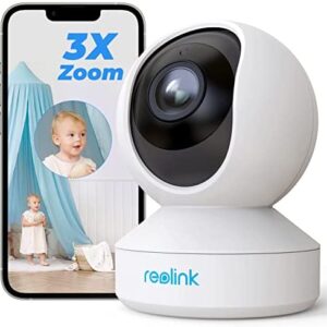 Reolink 5MP PTZ Indoor WiFi Security Camera, 2.4GHz 5GHz Dual-Band WiFi, 3X Optical Zoom WiFi CCTV Camera, Pan Tilt Zoom for Elder Pet Baby, 2 Way Audio, Remote Viewing, with SD Card Slot, E1 Zoom