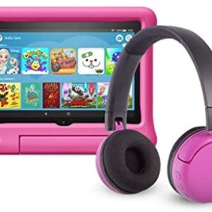 All-new Fire HD 8 Kids Edition tablet (32 GB, Pink Kid-Proof Case) + BuddyPhones Headset, Pop Time in Pink (Ages 8-15)