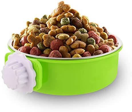 MOACC Crate Dog Bowl, Removable Stainless Steel Dog Bowl with Plastic Puppy Feeder Food Water Bowl for Dogs Cats Rabbits - Image 3