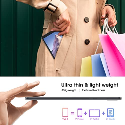 Tablet Blackview Tab6 8 Inch, Android 11 Phablet(2022), 4G LTE Dual SIM, WIFI Tablet PC, 5580mAh Battery, 3+32GB/256GB, Face ID Unlocked, Bluetooth5.0, Type-C, GPS, OTG, NOTE, 2 Years Warranty - Grey - Image 5
