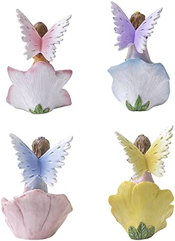 Pelle & Sol Set of 4 Flower Fairies Garden or Home Ornament Enchanted Fairy Figures - Image 5
