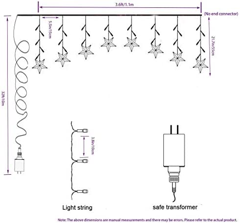28LED Star Icicle Lights,Fairy Lights Design for Porch Window Curtain Decoration (Warm White LED White Cable) - Image 2