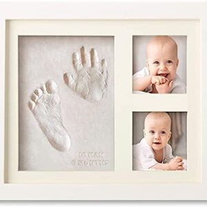 Baby Handprint and Footprint Makers Kit Keepsake For Newborn Boys & Girls, Baby Girl Gifts & Baby Boy Gifts, Personalized Baby Shower Gifts, Memory Art Picture Frames for Baby Registry, Nursery Decor