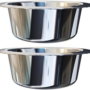OXKOX Pack of 2 Dog Bowl - Stainless Steel Dishwasher Safe Large 21.5×6.5cm - Bowl for Cats, Dogs, Pups, and Kittens - Ideal for Wet and Dry DOG Food and Water Bowl