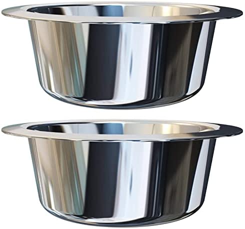 OXKOX Pack of 2 Dog Bowl - Stainless Steel Dishwasher Safe Large 21.5×6.5cm - Bowl for Cats, Dogs, Pups, and Kittens - Ideal for Wet and Dry DOG Food and Water Bowl