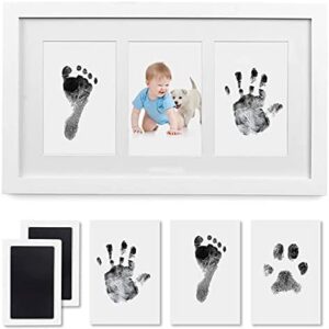 PewinGo Baby Handprint and Footprint Kit, Baby Framed Photo Kit with 100% Clean-Touch Ink Pad for Newborn Baby, Perfect baby gift