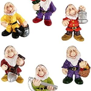 6 Pcs Mini Gnome Statue Miniature Fairy Garden Gnomes Fairy Resin Outdoor Statues for Table and Garden Ornaments Outdoor