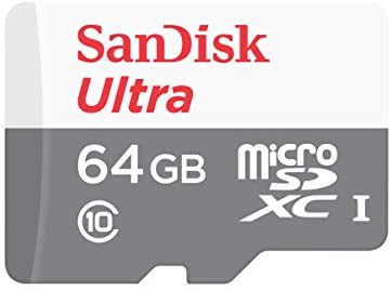SanDisk Ultra 64 GB microSDXC Class 10 Memory Card up to 48 Mbps - White/Grey