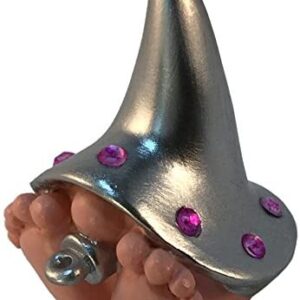 Baby Gnome “TRIXIE” - A Girl Baby Gnome with the Silver Hat and Pink Jeweled Brim for the Fairy Garden
