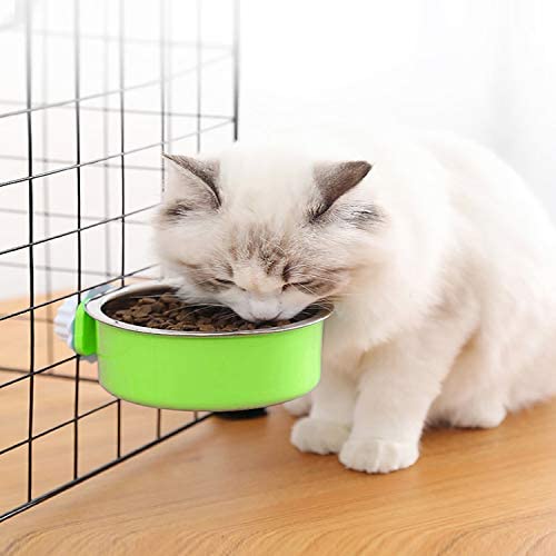 MOACC Crate Dog Bowl, Removable Stainless Steel Dog Bowl with Plastic Puppy Feeder Food Water Bowl for Dogs Cats Rabbits - Image 6