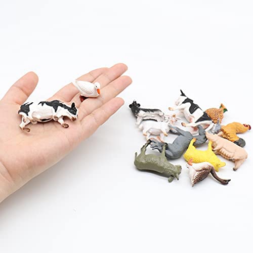 TMORU 12 Pcs Farm Animal Figurine Toys, Realistic Plastic Animal Statues, Educational Sets Easter Eggs Birthday Gifts Cake Toppers for Kids - Image 7