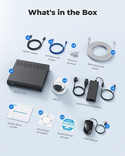 Reolink 4K Security Camera System, 4pcs H.265 4K PoE Dome Cameras Wired with Person Vehicle Detection, 8MP 8CH NVR with 2TB HDD for 24-7 Recording, RLK8-800D4-A - Image 8