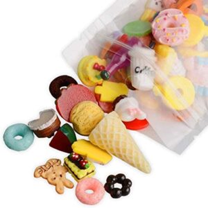 30 Pieces Slime Charms Set, Resin Flatback Buttons Beads, Assorted Shapes Fruit Candy Cake Cartoon Slime DIY Craft Scrapbooking for Art Decoration
