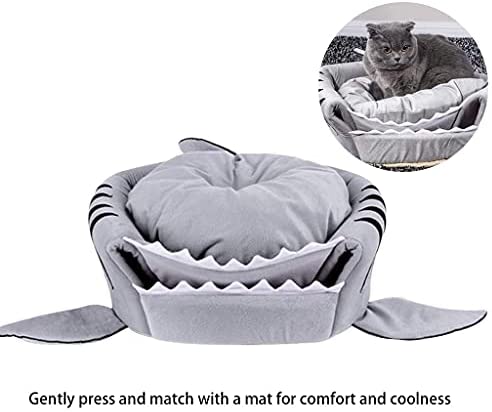 Alytimes Dog Bed Shark Cat Bed Pet Cave for Small Pets with Removable Cushion Water Resistant Bottom Machine Washable Lovely Pet House Gift for Pet - Image 4
