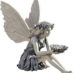 Garden Fairy Ornaments Sculpture Garden Figurine Sitting Fairy Statue Angel Garden Statue Sculpture, Outdoor Garden Realistic Figurine Decor, Antique Resin Ange Craft (resin)