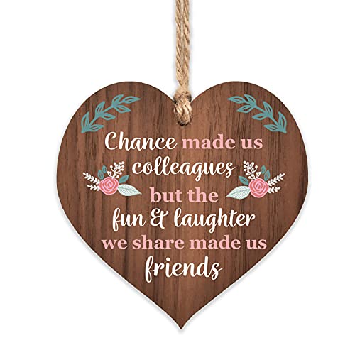 Manta Makes Chance made us Colleagues Fun and Laughter Novelty Wooden Hanging Heart Leaving Gift Plaque Work Friendship Sign