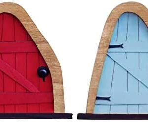2 Pcs Miniature Fairy Gnome Home Doors Fairy Garden Doors Outdoor Miniature Doors for Decorating Doll House, Tree, Garden