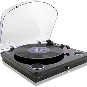 Denver Vinyl Record Player Turntable - Bluetooth, Record to MP3 (No PC Required) USB or SD Card, Built In Stereo Speakers - VPL-210 Gloss Black