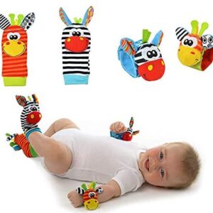 Avos-Deals-Global Baby Rattle Socks Wrist Strap Rattles Set, Cute Baby Animal Development Toy Gift for Newborn Babies Foot Finder Sensory Set