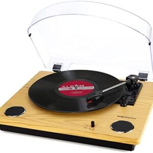 Max LP Player Vinyl Record Player Bluetooth Turntable with Built-in Bluetooth Receiver &2 Stereo Speaker,3 Speed 3 Size All-in-one for Entertainment and Home Decoration,Support Vinyl-to-MP3 Recording