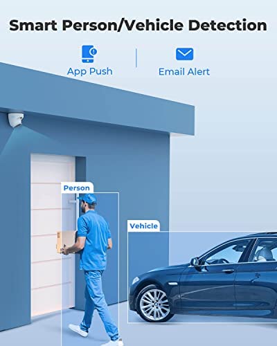 Reolink 4K Security Camera System, 4pcs H.265 4K PoE Dome Cameras Wired with Person Vehicle Detection, 8MP 8CH NVR with 2TB HDD for 24-7 Recording, RLK8-800D4-A - Image 3