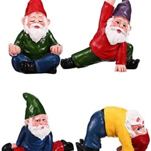 4Pcs Miniature Garden Gnome Sets,Mini Gnomes Fairy Garden Set for Indoor or Outdoor Fairy Garden Decorations and Gift
