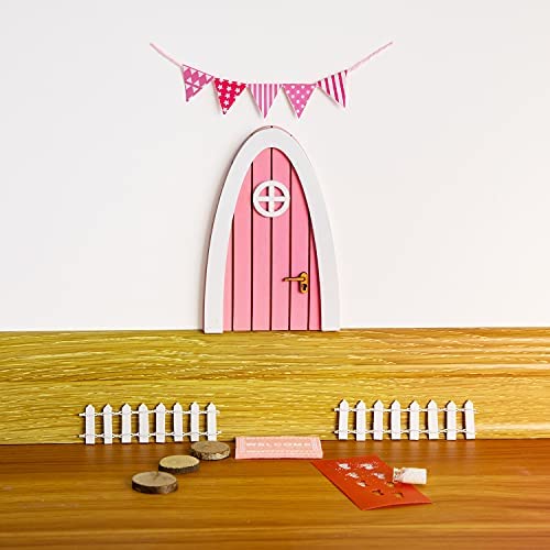 Suzhoujkd Magic Wooden Fairy Door Set Attach to a Skirting Board Miniature Doorway for Little Magic - Image 3