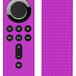 Remote Case/Cover for Fire TV Stick 4K, Protective Silicone Holder Lightweight [Anti Slip] ShockProof for Fire TV Cube/Fire TV(3rd Gen)Compatible with All-New 2nd Gen Alexa Voice Remote Control-Purple
