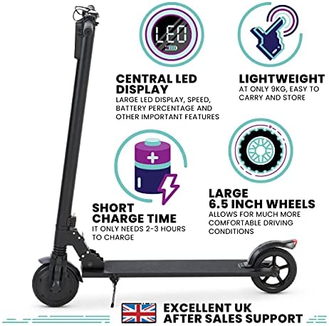 Whirlwind K6 E-Scooter 25.2V Lithium Battery, 6.5 Inch, Lightweight 9 KG Foldable - Matte Black - Image 2