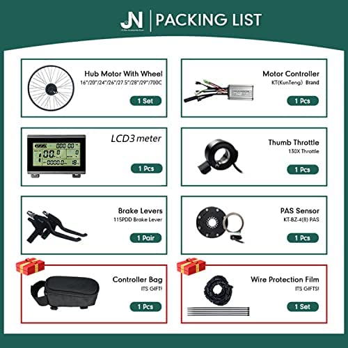 Ebike Conversion Kit Front Wheel,36V/48V 350W/500W Electric Bicycle Hub Motor Kit,20"/24"/26"/27.5"/28"/29"/700C Front Wheel E-Bike Conversion Kit,E-Bike Hub Set with PAS System,20in-36V/500W - Image 2