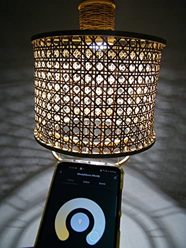 WiFi RGB Smart light, mood lighting Alexa compatible chandelier App Control Colour changing Modern Home living, dining and bed room Handcrafted cane weave ceiling decor - Image 2