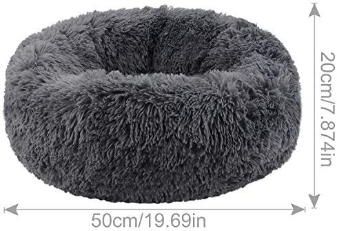 Legendog Cat Bed, Soft Warm Pet Nest Bed/Pink Cat Bed/Cat Sleeping Bed/Pet Beds For Cats kittens Sleeping (Dark grey) (Dark grey) - Image 4
