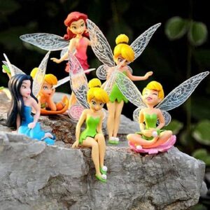 6Pcs Flower Fairy Joycabin Pixie Fly Wing Family Miniature Flower Fairy Girls Dollhouse Garden Ornament Accessories Figurine Statue for DIY Fairy Garden Decor Set Outdoor or House Decor
