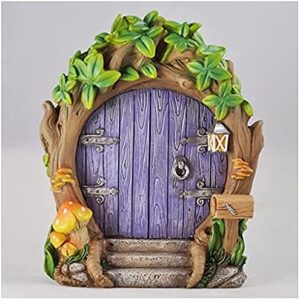 Prezents.com Fairy Garden UK Purple Forest Fairy Door Large Magical Garden Decor For Elves, Pixies, Fairies H17cm