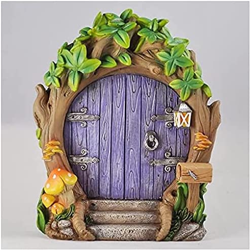 Prezents.com Fairy Garden UK Purple Forest Fairy Door Large Magical Garden Decor For Elves, Pixies, Fairies H17cm
