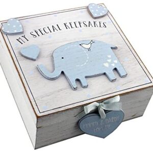 Baby Boy wooden Memories Keepsake Box Vintage Style